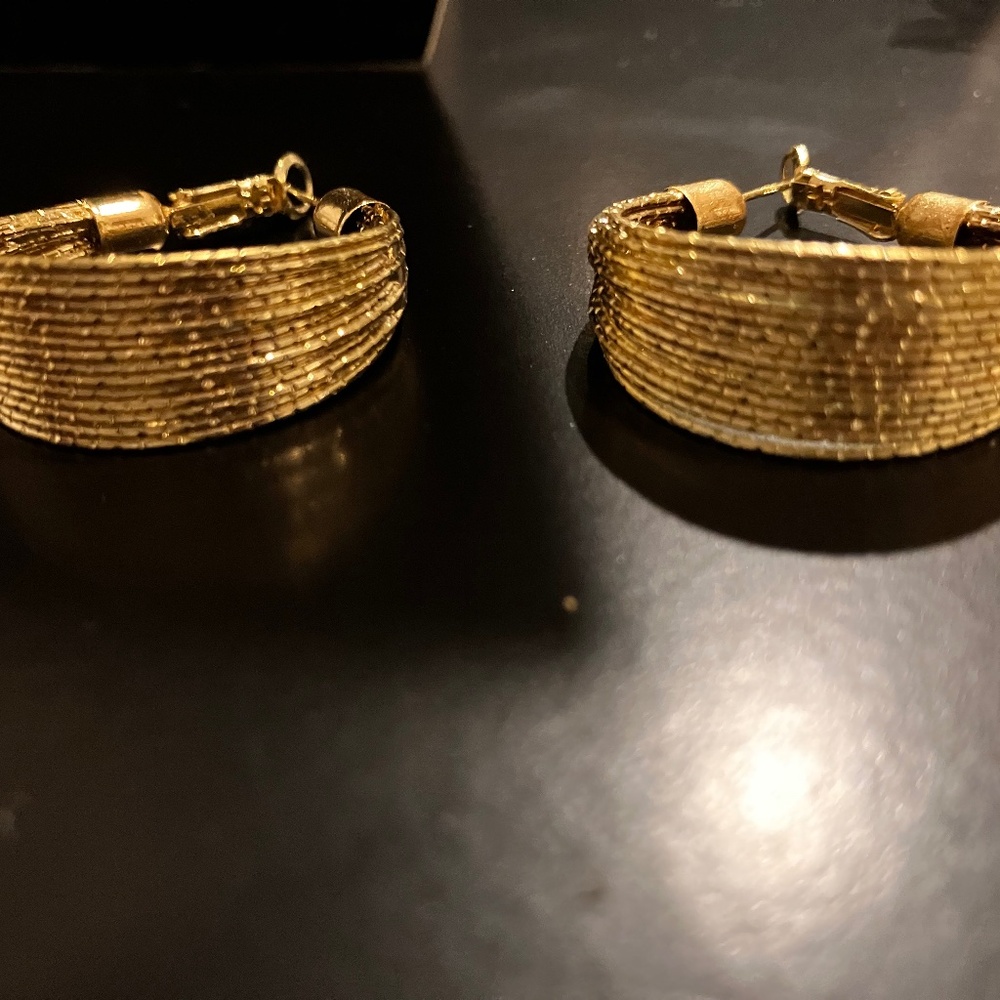Gold hoop earring